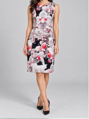 Calvin Klein Floral Sheath Dress – Size 8
